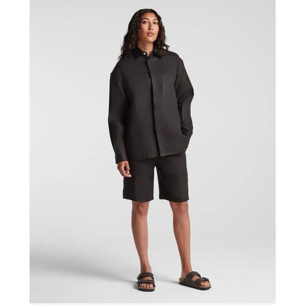 NWT Monos Algarve Black Unisex Shorts Washed Linen 4 XXL